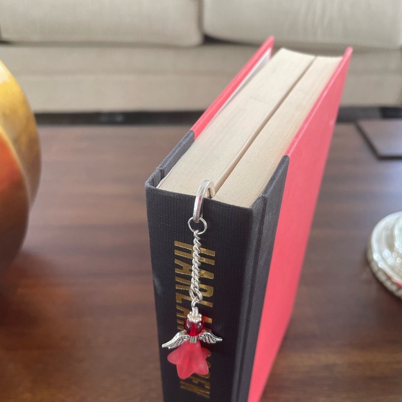 Handmade Red Angel Fairy Bookmark with Silver Tone Hook - ideal Gift - Picture 4 of 7